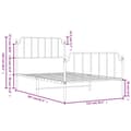 Miniatyrbillede 8 af 9: vidaXL sengeramme med sengegavl og fodgærde 107x203 cm metal hvid