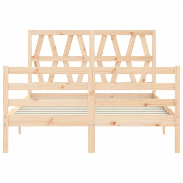 vidaXL sengeramme med sengegavl 140x190 cm massivt træ