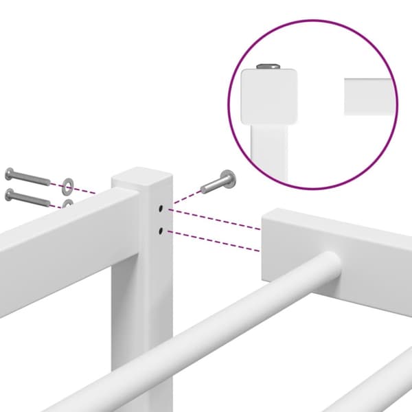 vidaXL sengeramme 100x190 cm metal hvid