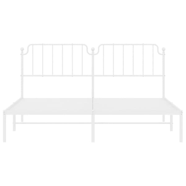 vidaXL Sengeramme i metall med sengegavl hvit 180x200 cm