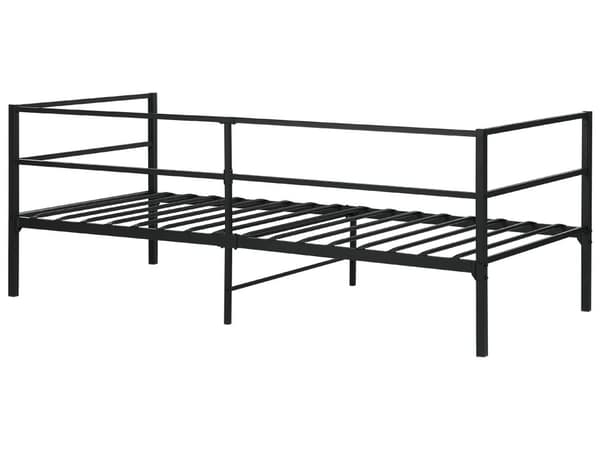 Seng Svart Metall 90 x 200 cm Lamellbunn Industriell og moderne stil Enkeltseng Soverom Sengeramme