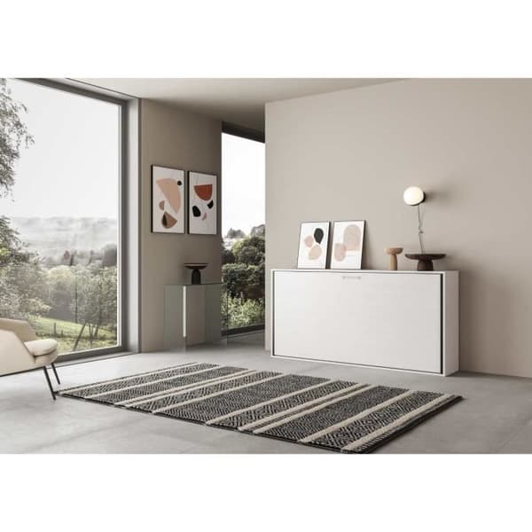 Horisontell utfällbar säng - Itamoby - KANDO - 1 plats - White Ash - Platssparande lösning
