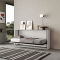 Miniatyrbild 1 av 3: KANDO White Ash Enkel horisontell utdragbar säng 85 med madrass