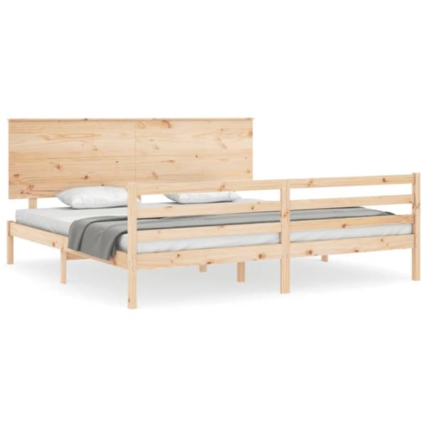 vidaXL Sengeramme med hodegavl Super King heltre