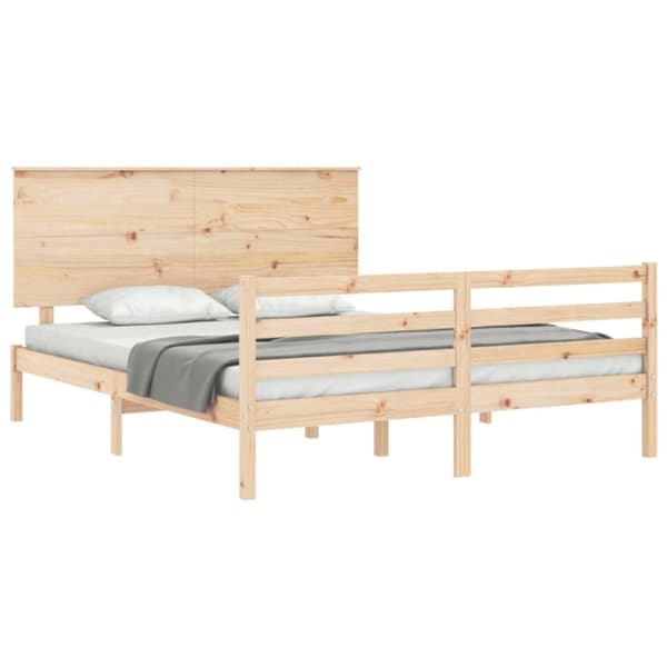 vidaXL sengeramme med sengegavl 160x200 cm massivt træ