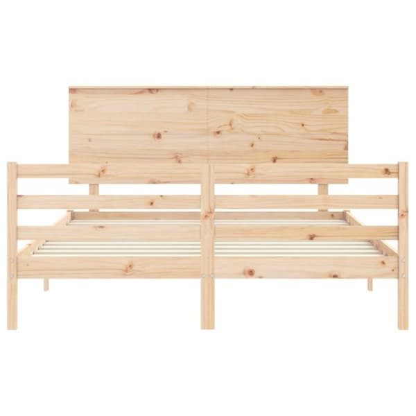 vidaXL sengeramme med sengegavl 160x200 cm massivt træ