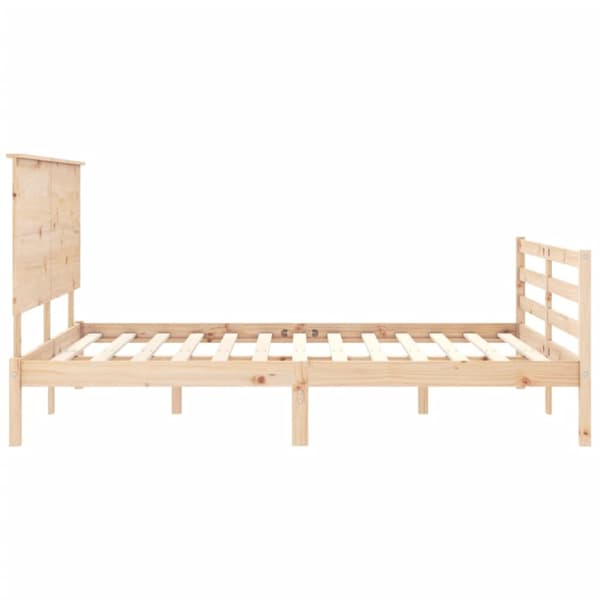 vidaXL sengeramme med sengegavl 160x200 cm massivt træ