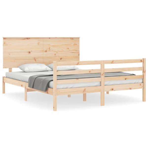 vidaXL sengeramme med sengegavl 160x200 cm massivt træ