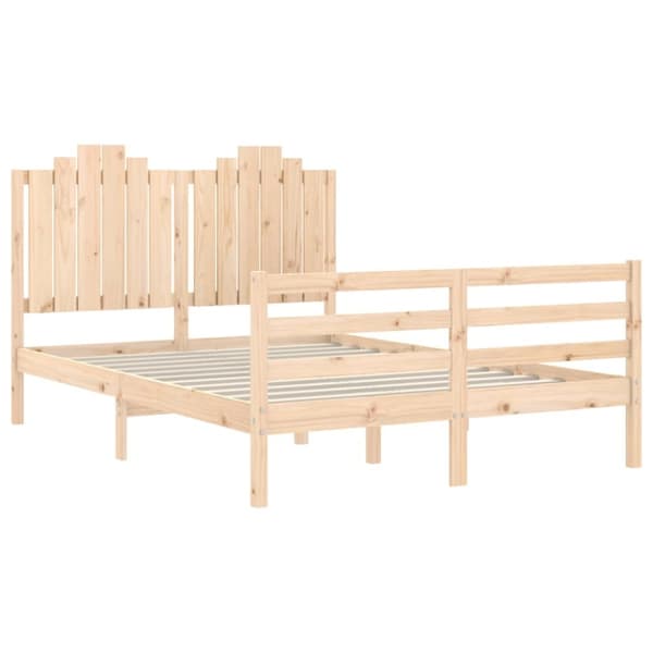 vidaXL sengeramme med sengegavl 140x190 cm massivt træ