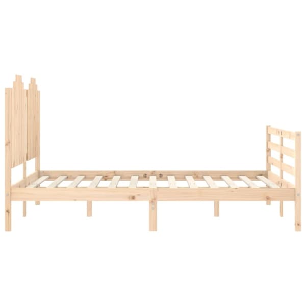 vidaXL sengeramme med sengegavl 140x190 cm massivt træ