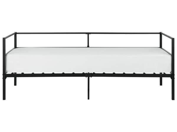 Enkeltseng Sort Metal 90 x 200 cm Børneseng Design Sengeramme Enkeltmands Seng til Pigeværelse Lav Juniorseng