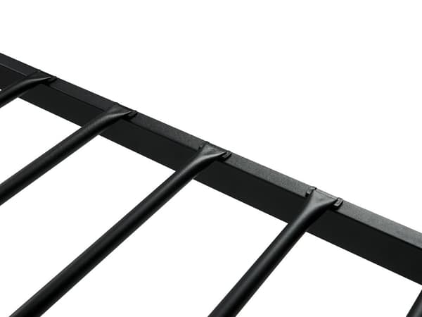 Enkeltseng Sort Metal 90 x 200 cm Børneseng Design Sengeramme Enkeltmands Seng til Pigeværelse Lav Juniorseng