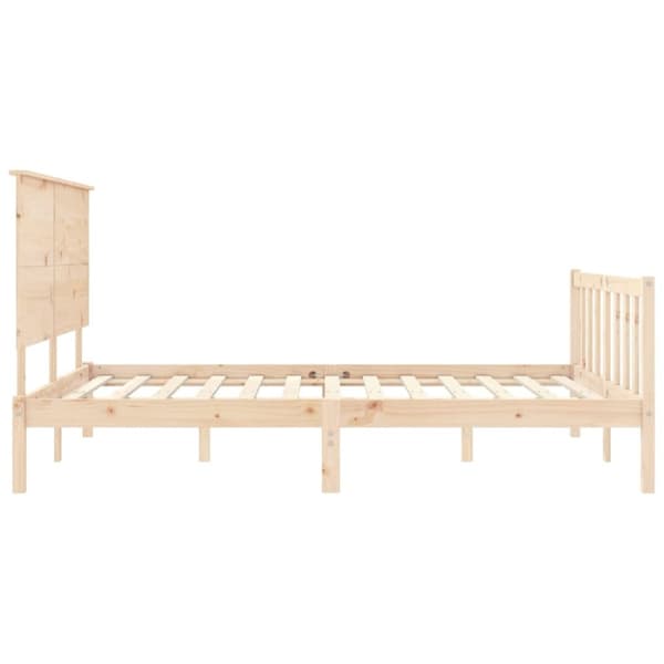 vidaXL sengeramme med sengegavl kingsize massivt træ