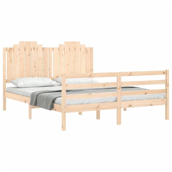 vidaXL sengeramme med sengegavl 160x200 cm massivt træ