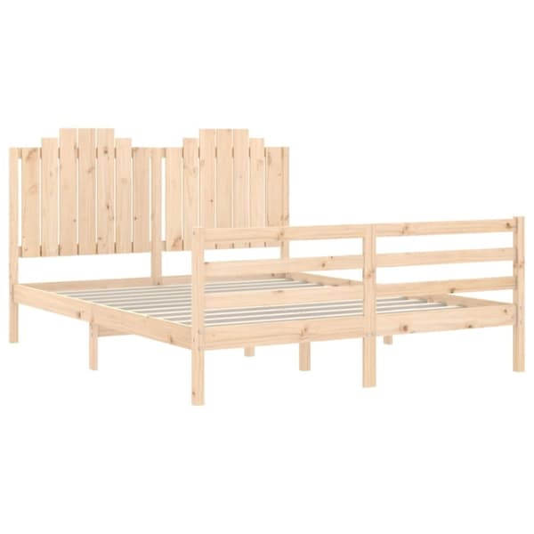 vidaXL sengeramme med sengegavl 160x200 cm massivt træ