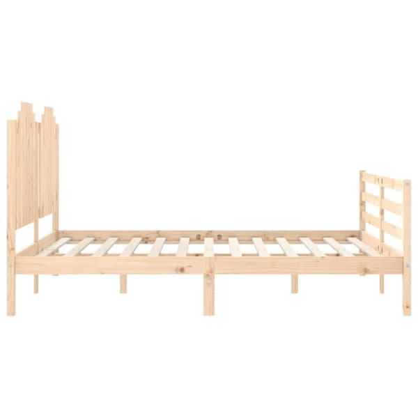 vidaXL sengeramme med sengegavl 160x200 cm massivt træ