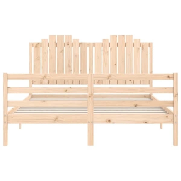 vidaXL sengeramme med sengegavl 160x200 cm massivt træ