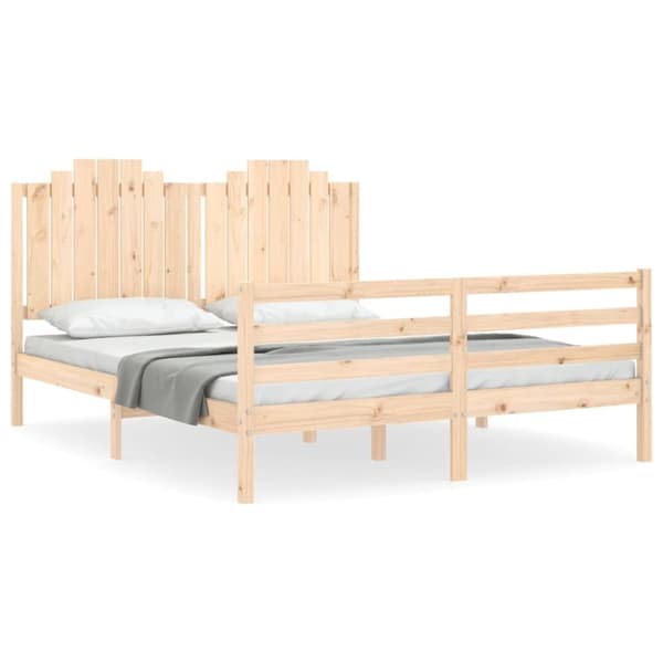 vidaXL sengeramme med sengegavl 160x200 cm massivt træ