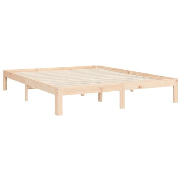 vidaXL Sängynrunko päädyllä King Size täysi puu