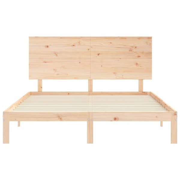 vidaXL Sengeramme med hodegavl King Size heltre
