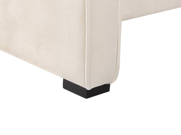 Säng Beige Sammet Stoppad Ram Nackstöd 90 x 200 cm Enkel Storlek Sovrum Barnrum Modern Traditionell