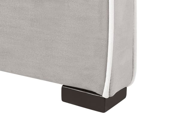 Säng Grå Sammet Stoppad Ram Nackstöd 90 x 200 cm Enkel Storlek Sovrum Barnrum Modern Traditionell