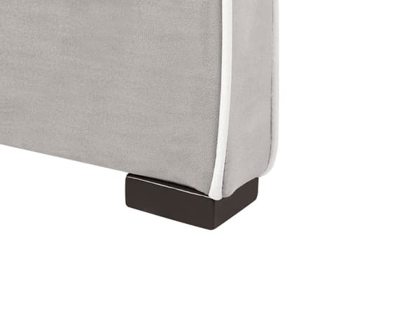 Säng Grå Sammet Stoppad Ram Nackstöd 90 x 200 cm Enkel Storlek Sovrum Barnrum Modern Traditionell
