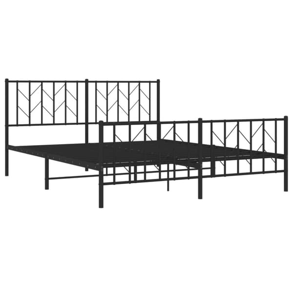 vidaXL sengeramme med sengegavl og fodgærde 160x200 cm metal sort