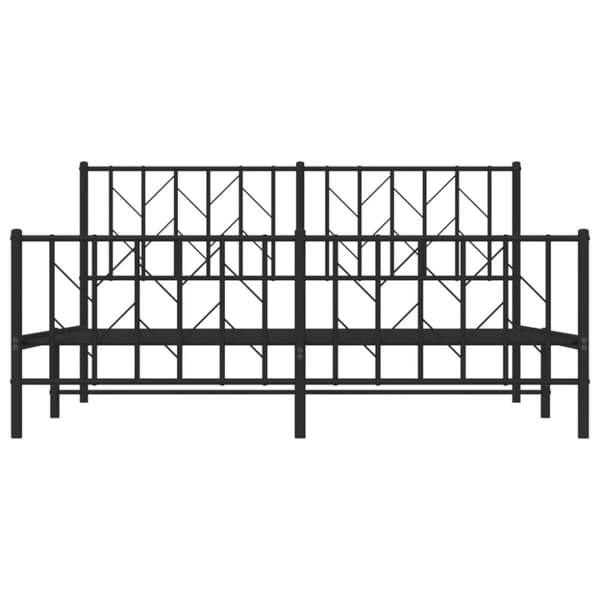 vidaXL sengeramme med sengegavl og fodgærde 160x200 cm metal sort