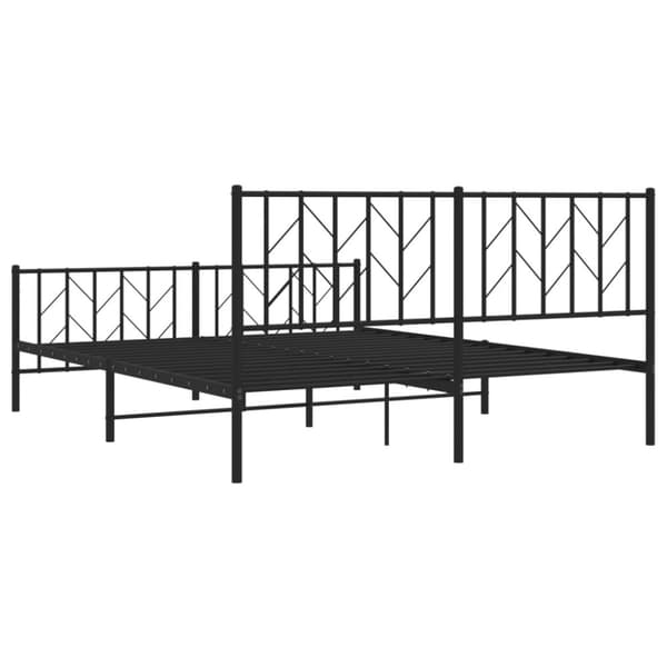 vidaXL sengeramme med sengegavl og fodgærde 160x200 cm metal sort