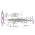 Miniatyrbillede 9 af 10: vidaXL sengeramme med sengegavl og fodgærde 160x200 cm metal sort