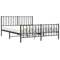 Miniatyrbillede 2 af 10: vidaXL sengeramme med sengegavl og fodgærde 160x200 cm metal sort