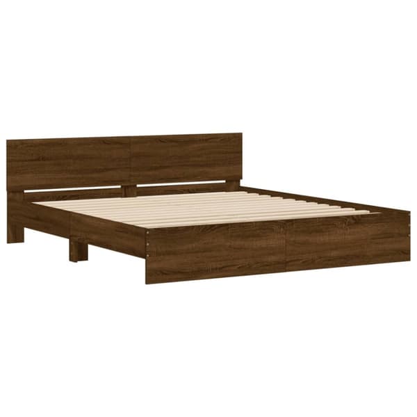 vidaXL Sengeramme med hodegavl brun eik 160x200 cm