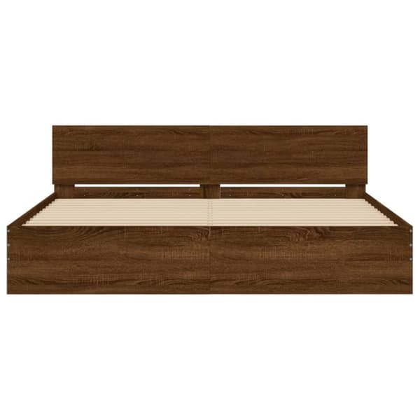 vidaXL Sengeramme med hodegavl brun eik 160x200 cm
