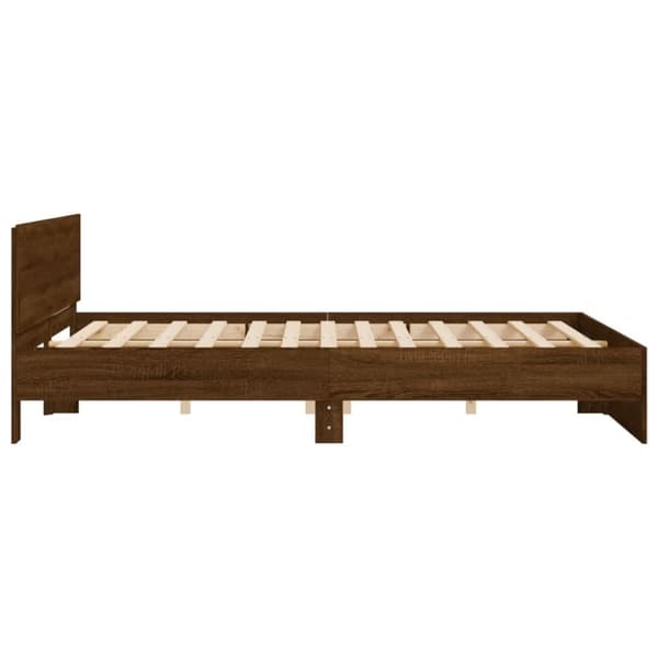 vidaXL Sengeramme med hodegavl brun eik 160x200 cm
