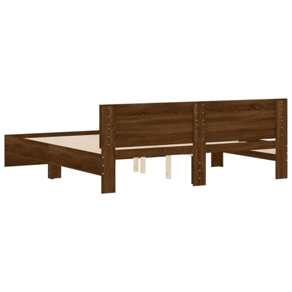 vidaXL Sengeramme med hodegavl brun eik 160x200 cm