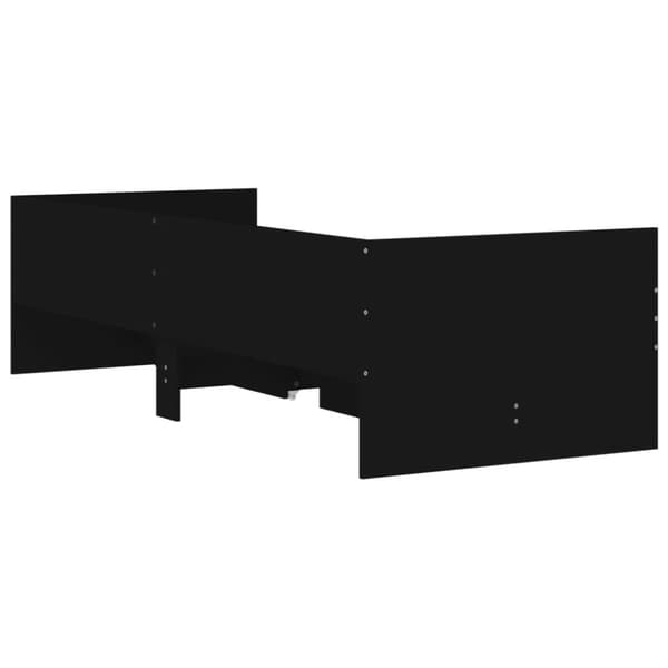 vidaXL Sengeramme med skuffer svart 90x200 cm