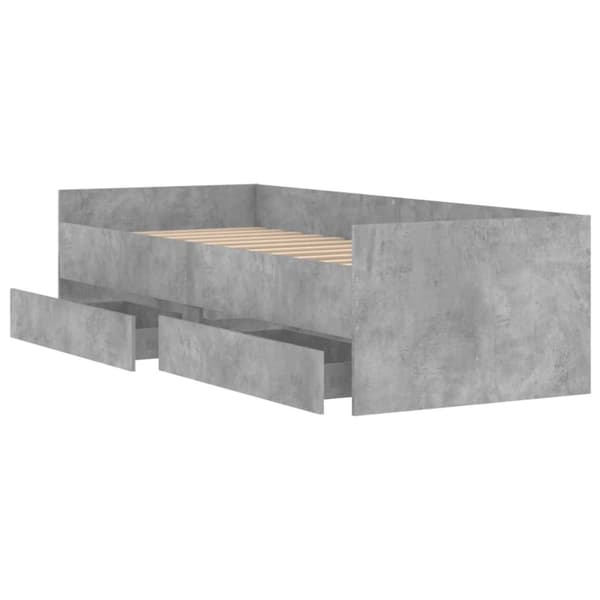vidaXL sengeramme med skuffer 100x200 cm betongrå