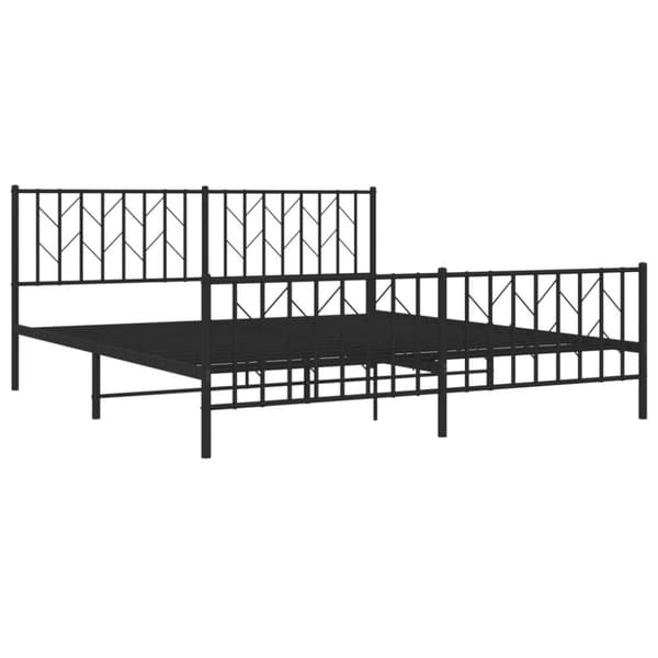 vidaXL sengeramme med sengegavl og fodgærde 180x200 cm metal sort