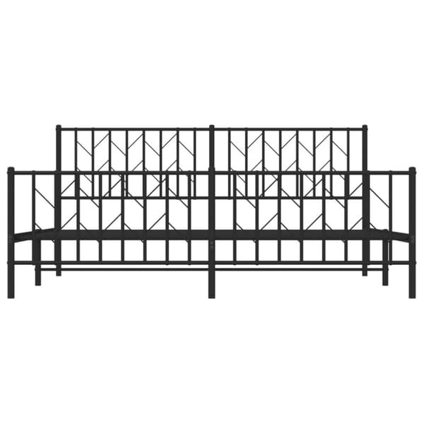 vidaXL sengeramme med sengegavl og fodgærde 180x200 cm metal sort