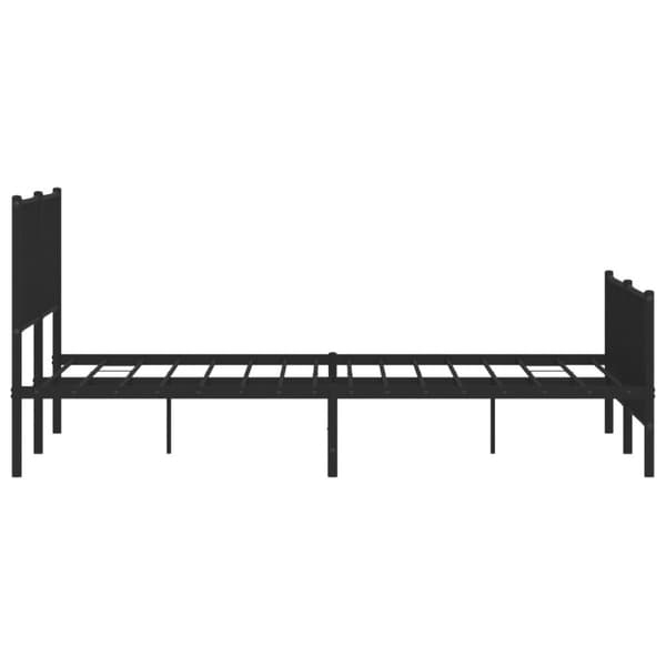 vidaXL sengeramme med sengegavl og fodgærde 180x200 cm metal sort
