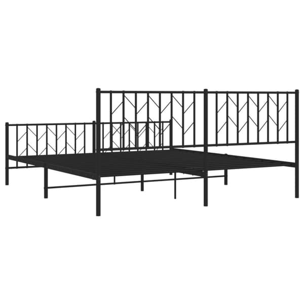 vidaXL sengeramme med sengegavl og fodgærde 180x200 cm metal sort