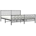 Miniatyrbillede 2 af 10: vidaXL sengeramme med sengegavl og fodgærde 180x200 cm metal sort