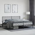 Miniatyrbilde 10 av 10: vidaXL Sengeramme i metall uten madrass med fotgavl svart 180x200 cm