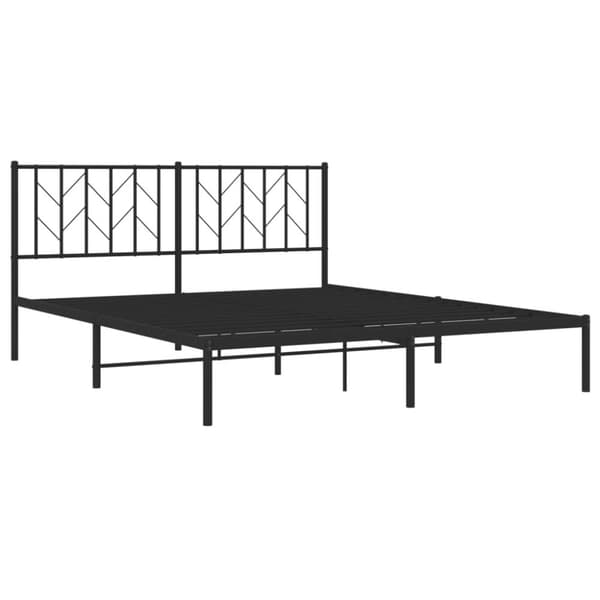 vidaXL sengeramme med sengegavl 160x200 cm metal sort