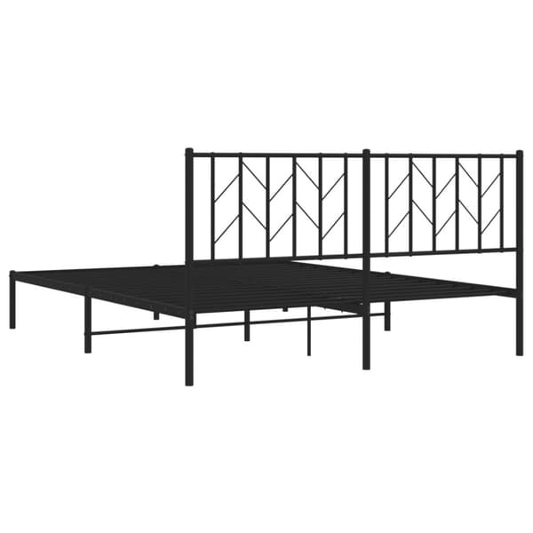 vidaXL sengeramme med sengegavl 160x200 cm metal sort