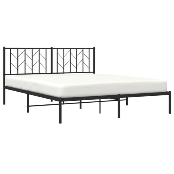 vidaXL sengeramme med sengegavl 160x200 cm metal sort