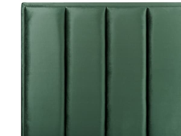 Sengeramme Mørkegrønn Fløyel 160 x 200 cm Svarte metallben Oppbevaringsrom Polstret sengegavl Soverom