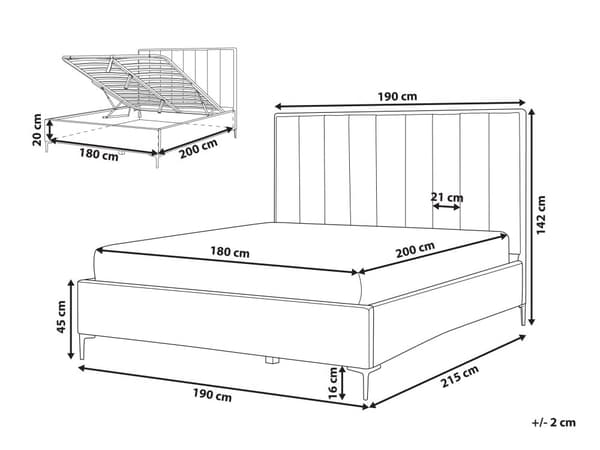 Sänky tummanvihreä sametti kangas 180 x 200 cm metallijalat nostettava säilytystila