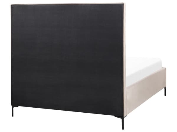 Sänky ruskeanharmaa sametti kangas 140 x 200 cm metallijalat nostettava säilytystila